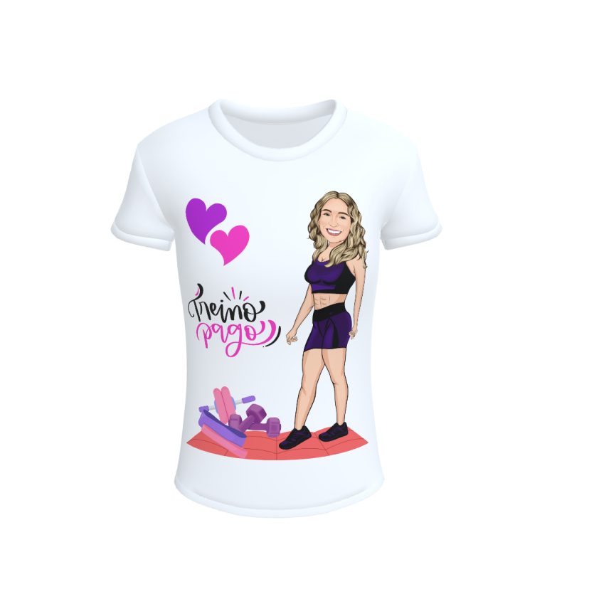 Camisa Babylook com sua Caricatura - Treino Pago