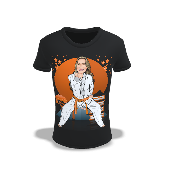 Camisa Babylook com sua Caricatura - Karateca Oi Zuki